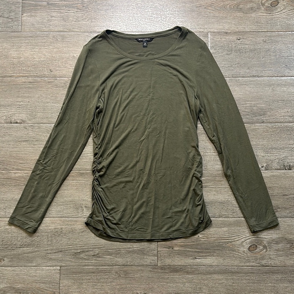 Banana Republic Forest Green Long Sleeve Blouse